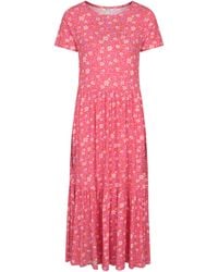 Mountain Warehouse - 'Sardinia' Tiered Dress Casual Lightweight Short Sleeve Ladies Outfit Viscose - Lyst