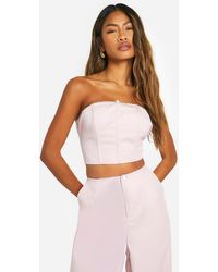Boohoo - Woven Flower Bandeau Top - Lyst