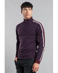 Tokyo Laundry - Funnel Neck 1/4 Zip Jumper With Contrast Sleeve - Lyst