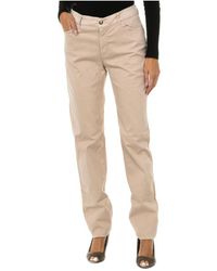 Armani - Regular Fit Stretch Fabric Long Pants 6y5j18-5n0rz Woman Cotton - Lyst