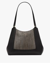 Kate Spade - Lena Two Tone Straw Large Triple Compartment Shoulder Bag - Lyst