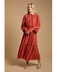 Oasis - Ruffle Detail Midi Dress - Lyst