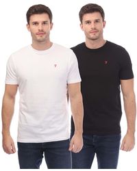 Farah - Neico Lounge T-shirt (set Van 2) (zwart/grijs) - Lyst