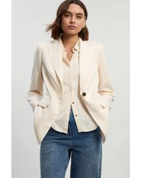 Karen Millen - Tailored Linen Single Breasted Blazer - Lyst