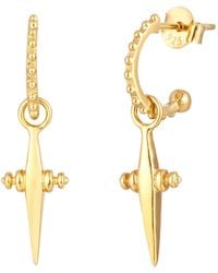 SEOL + GOLD - 18Ct Plate Statement Cz Pearl Drop Earrings - Lyst