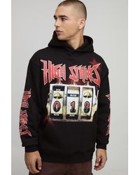 BoohooMAN - Oversized Slot Machine Printed Hoodie - Lyst