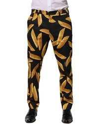 Dolce & Gabbana - Pasta Print Silk Trousers - Lyst