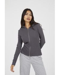 Brave Soul - Long Sleeve Zip Through Hoodie Top Cotton - Lyst