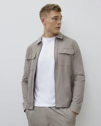 River Island - Shacket Muscle Fit Collared - Lyst