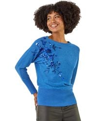 Roman - Floral Sequin Knit Jumper - Lyst
