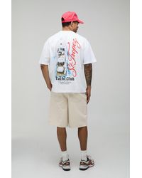 BoohooMAN - Oversized Yacht Club Print T-Shirt Cotton - Lyst