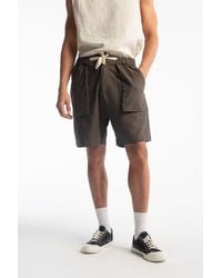 Giesto - Regular Fit Linen Blend Drawstring Waist Shorts - Lyst