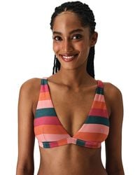 Penti - Devin Deep V-Neck Striped Shimmery Bikini Top - Lyst