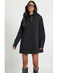 Boohoo - Tall Long Sleeve Denim Dress - Lyst