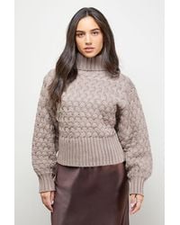 Oasis - Chunky Cable Knit Roll Neck Jumper - Lyst