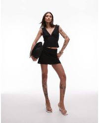 Nia - Eva Fitted Plemet Mini Skirt - Lyst
