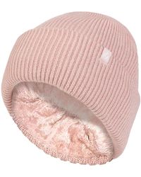 Heat Holders - Ladies Fleece Lined Ribbed Turnover Hat - Lyst