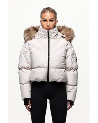Good For Nothing - Faux Fur Hood Cropped Puffer Jacket - Lyst