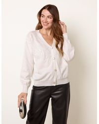 Blue Vanilla - Pearl Button Embellished Front Cardigan - Lyst