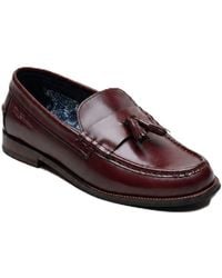 Ben Sherman - Sid Brush Off Leather Burgundy Tassel Loafers - Lyst