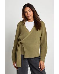 Boohoo - Maternity Side Wrap Knitted Cardigan - Lyst
