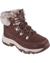 Skechers - Trego Snow Worries Damen Wanderschuhe Aus Leder - Lyst
