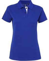 Asquith & Fox - Ladies Short Sleeve Contrast Polo Shirt (Royal/ - Lyst