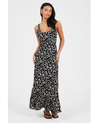 Brave Soul - Strappy Scoop Neck Floral Maxi Dress - Lyst