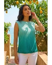 Roman - Ombre Plisse Bubble Hem Top - Lyst