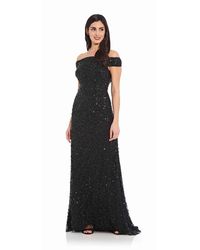 Adrianna Papell - Off Shoulder Bead Dress - Lyst
