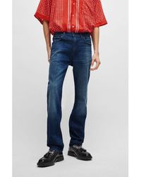 BOSS - Men's Hugo 708 Slim-fit Jeans In Dark Blue - Lyst