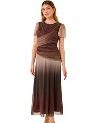 Roman - Hotfix Ombre Mesh Midi Dress - Lyst