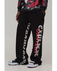 BoohooMAN - Baggy Fit Flare Gothic Print Joggers - Lyst