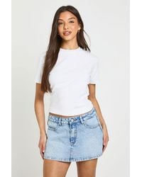 Boohoo - Embellished Denim Skort - Lyst