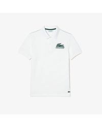Lacoste - Katoenen Mini-piqué Polo Shirt In Wit - Lyst
