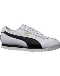 PUMA - Roma 68 Vintage Wit Zwart Leer Lage Lace Up Trainers 370051 02 - Lyst