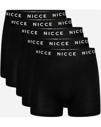 Nicce London - 5-Pack Cotton Rich Boxer Briefs With Logo Waistband - Lyst