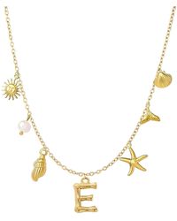 The Jewellery Stockroom - Plated Sea And Initial Life Statement Charm Necklace - Lyst