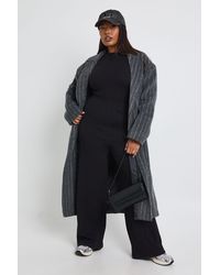Boohoo - Plus Basic Rib Straight Leg Trouser - Lyst
