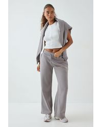 DSGN Studio - Square Script Embroidered Rib Fitted Button Through Sleeveless Top - Lyst