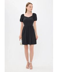 Hiccup - V Neck Balloon Sleeves Mini Dress - Lyst