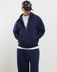 River Island - Hoodie Oversized Fit Zip Through Cotton - Lyst
