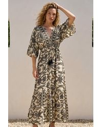 Roman - Floral Border Boho Maxi Dress - Lyst