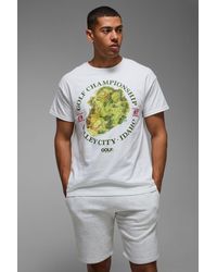 BoohooMAN - White Oversized Golf Championship License Printed T-shirt - Lyst