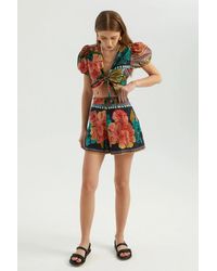 Hiccup - Floral Mid Rise Relaxed Fit Shorts - Lyst