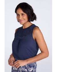 Mountain Warehouse - 'Palma' Broderie Vest 100% Cotton Lightweight Breathable Summer Sleeveless Top - Lyst