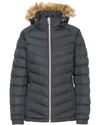 Trespass - Solid Patterned Fur Trim Puffer Parka Jacket - Lyst