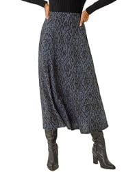 Roman - Abstract Diamond Print Midi Skirt - Lyst