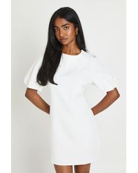 Boohoo - Tailored Puff Sleeve Shift Dress - Lyst