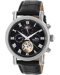 Heritor - Winston Semi-Skeleton Leather-Band Watch - Lyst